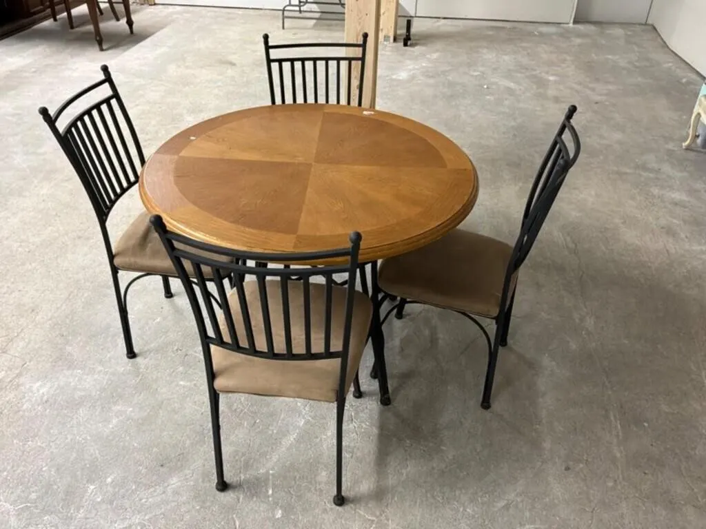 5pc Round Dining Set - Table & 4 Chairs