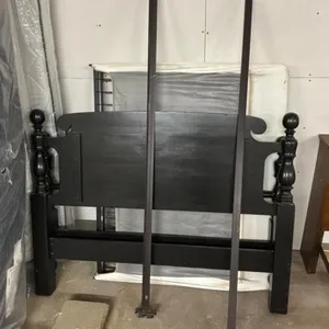 Black Wooden Bed Frame - Headboard & Rails