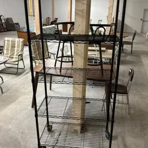 72in Black Metal Wire Shelving Unit