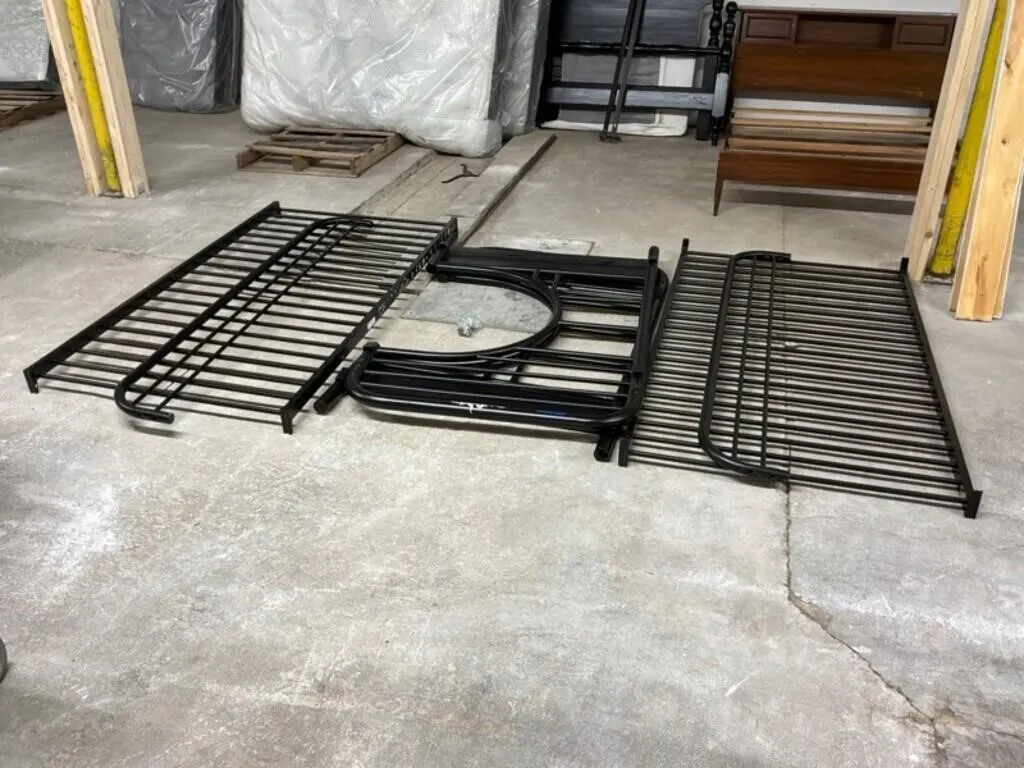 Black Metal Bed Frame Components