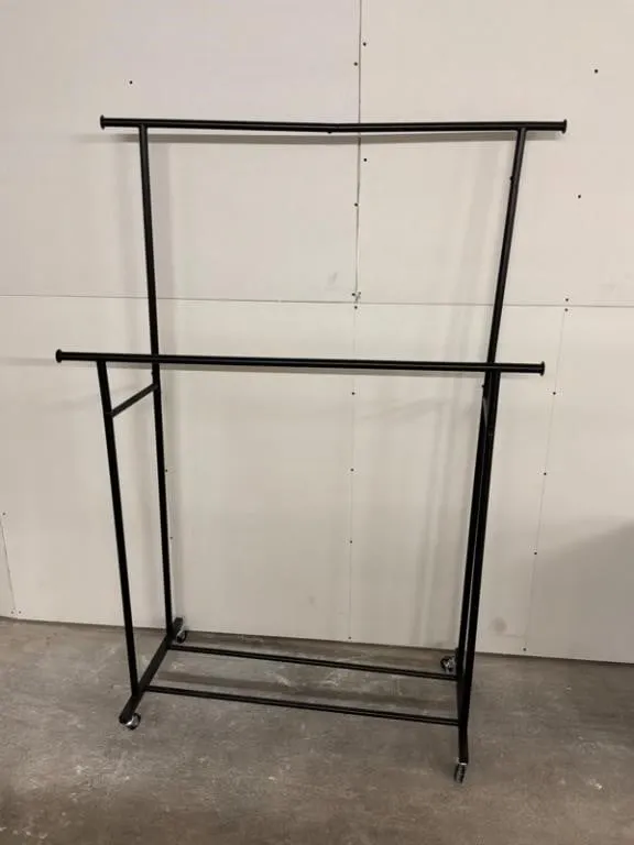Double-Bar Rolling Garment Rack 79in