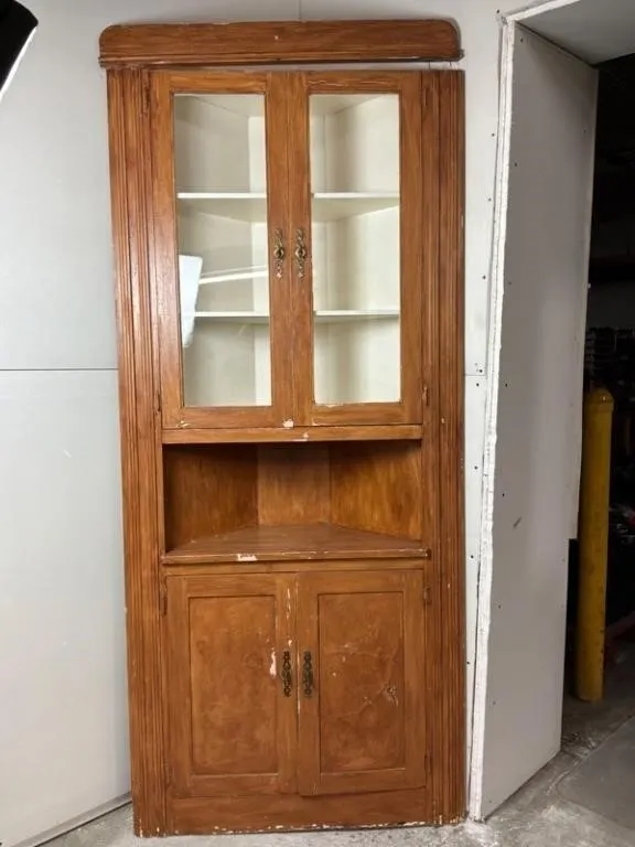 Wooden Corner Display Cabinet