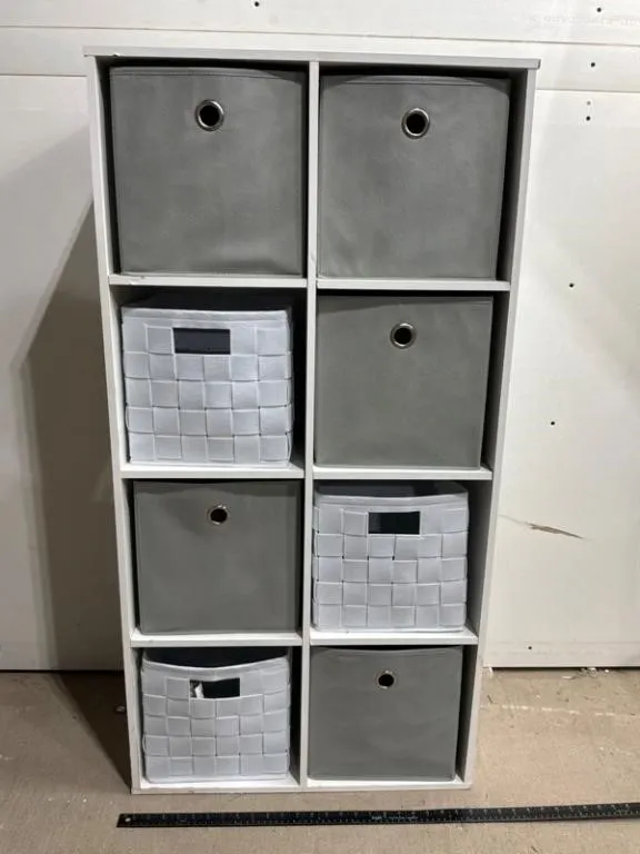 8-Cube Storage Organizer w/ 8 Fabric Bins