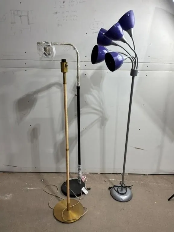 Adesso & Mixed Floor Lamps (Lot of 3)