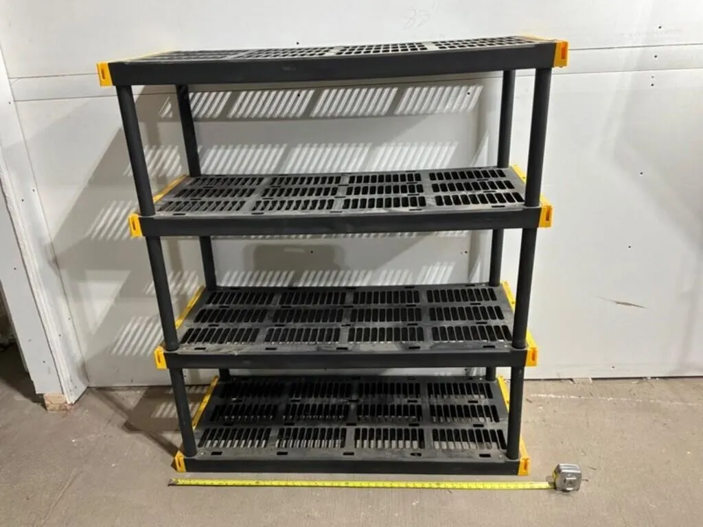 4-Tier Plastic Shelving Unit 38in W x 52in H