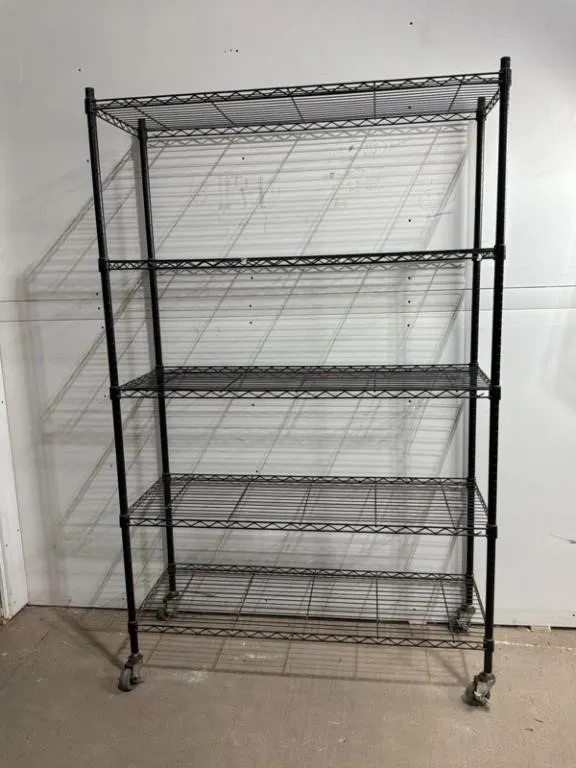 5-Tier Wire Shelving Cart 48in W x 74in H