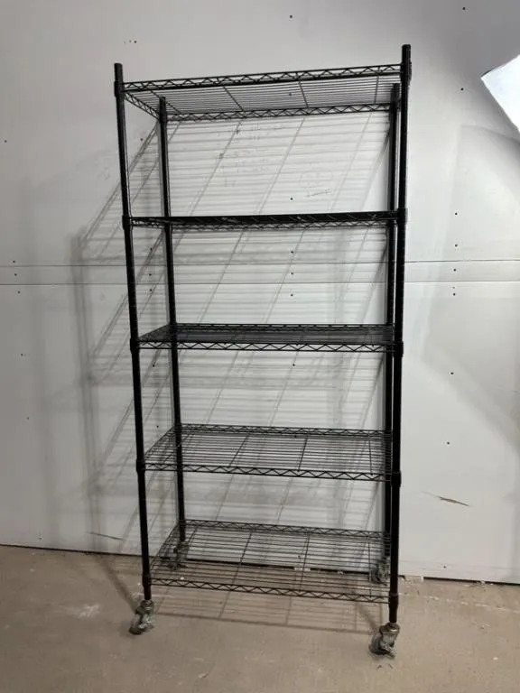 5-Tier Rolling Wire Shelving Unit 36in x 18in