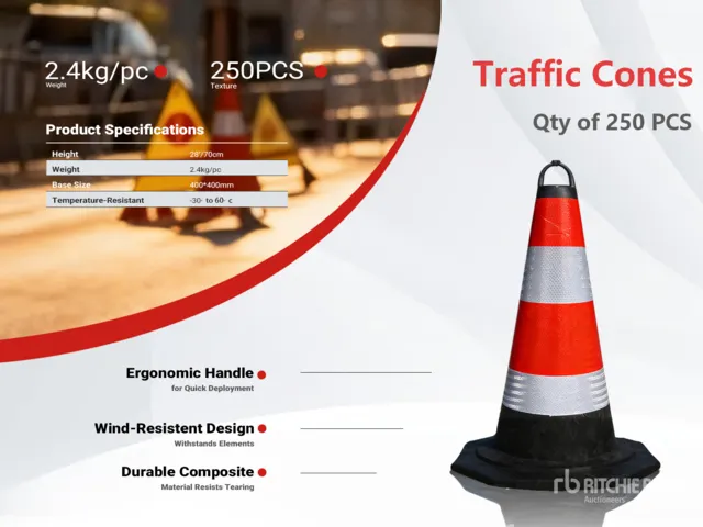Quantity of (250) 2026 TSC 28 in Traffic Cones (Unused)