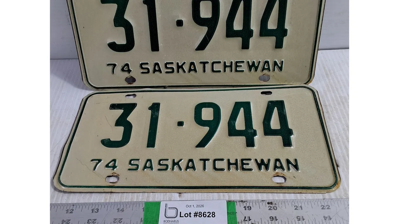 Pair of 1974 Saskatchewan License Plates
