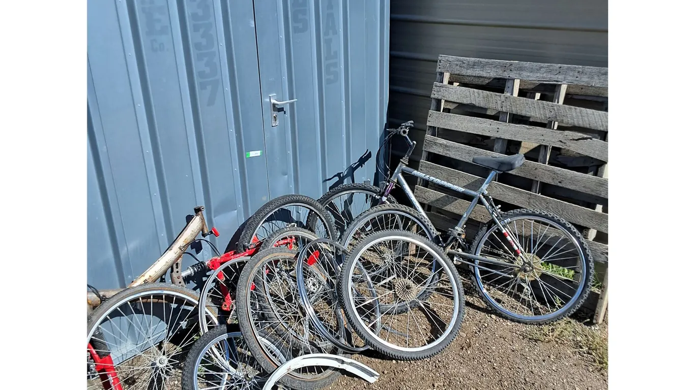 **(2) Bicycle Frames, Various Wheels All As-Is, Pickup Only