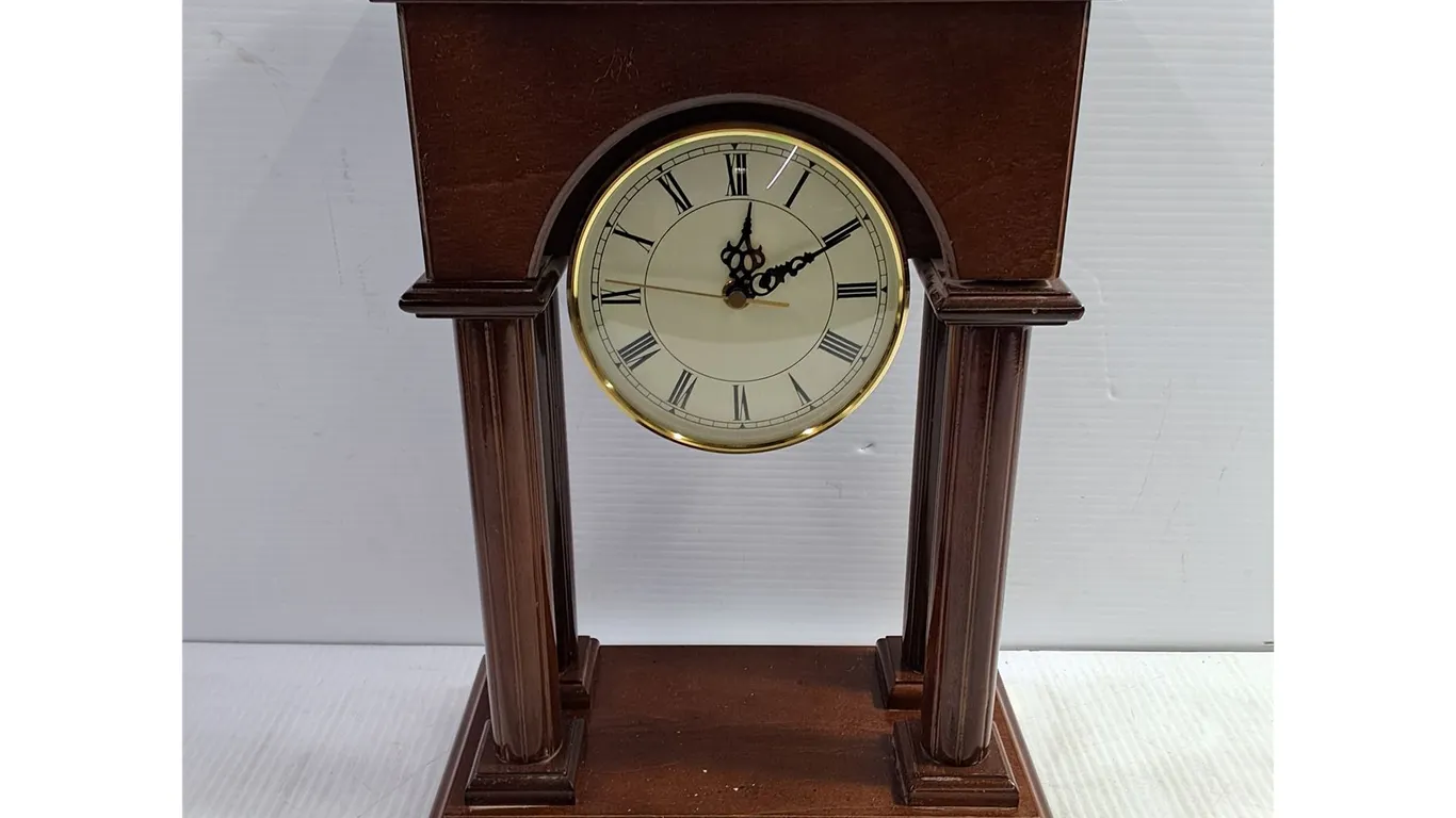 Vintage Portico-Style Mantel Clock-untested-as is