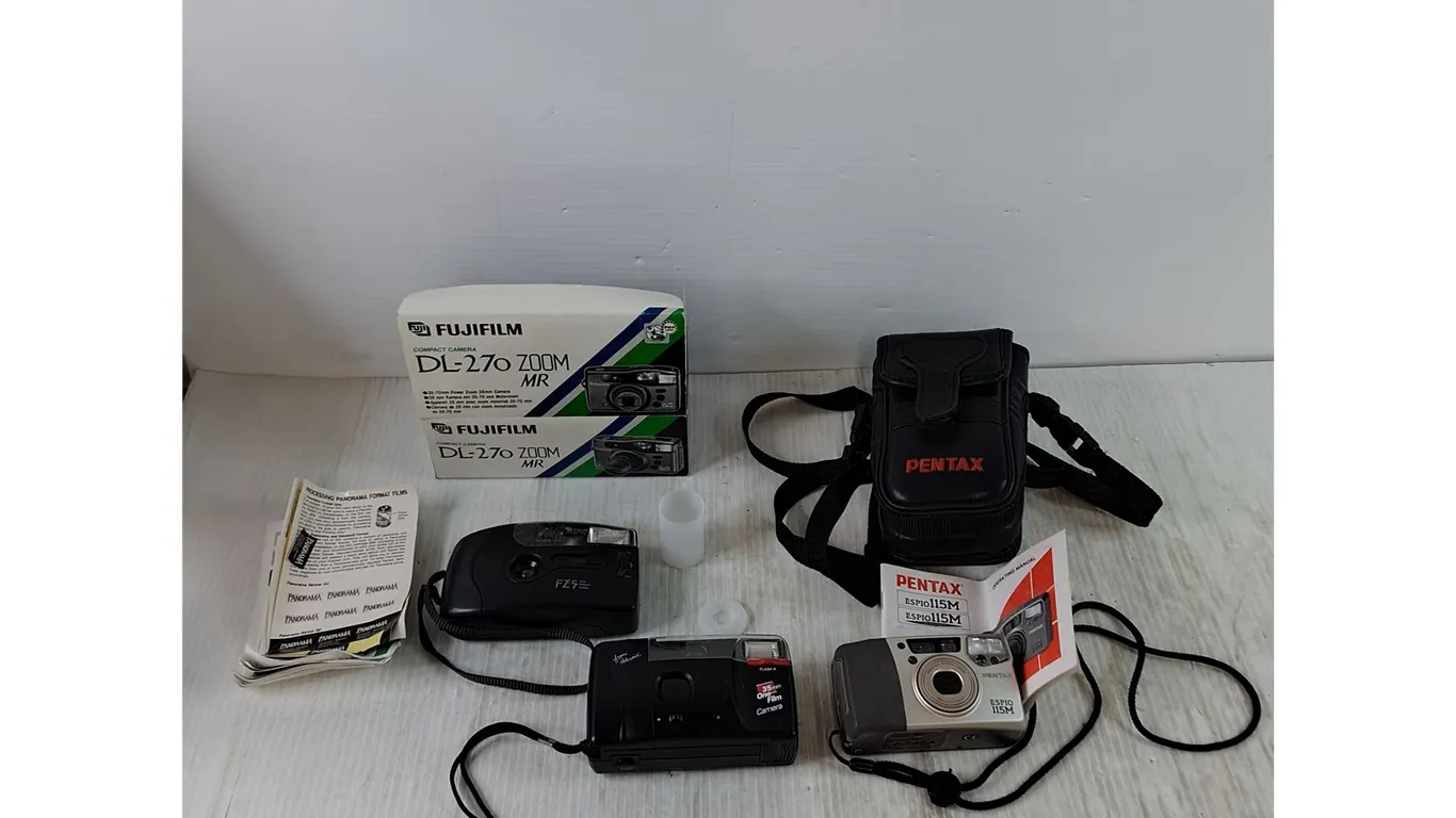 (3) Cameras Untested, Polaroid 35mm, Fiji DL-27o Zoom with Box, Manual, Pentax Espio115M, Manual