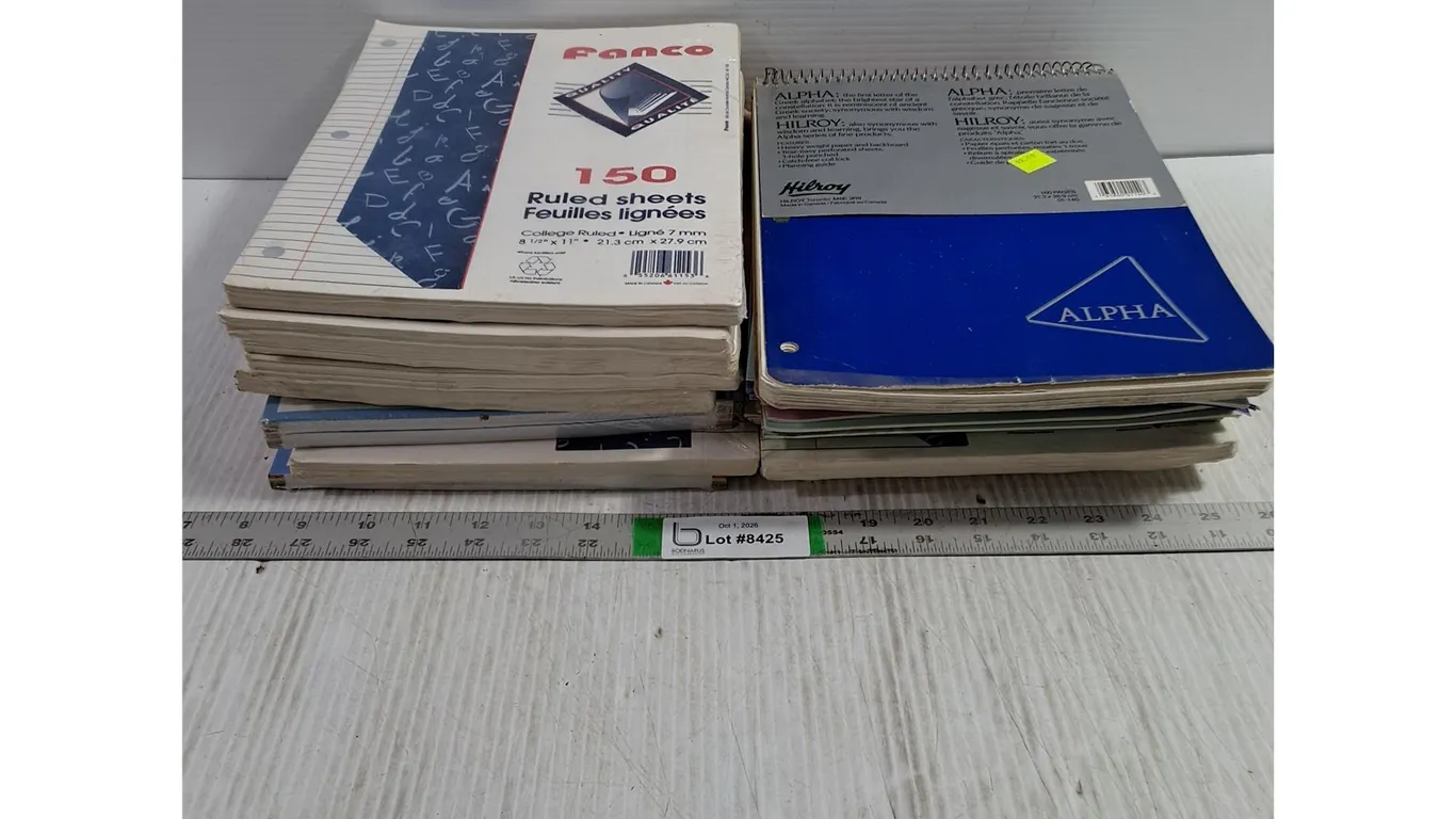 Lot of Pkgs. of Ruled Paper,Refill Paper,Exercise Books