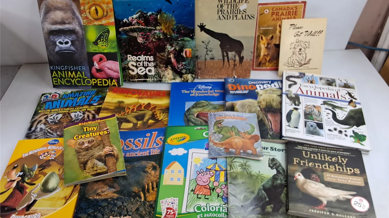 Assorted Books - Realms of the Sea, Animal Encyclopedia, Dinopedia, Misc