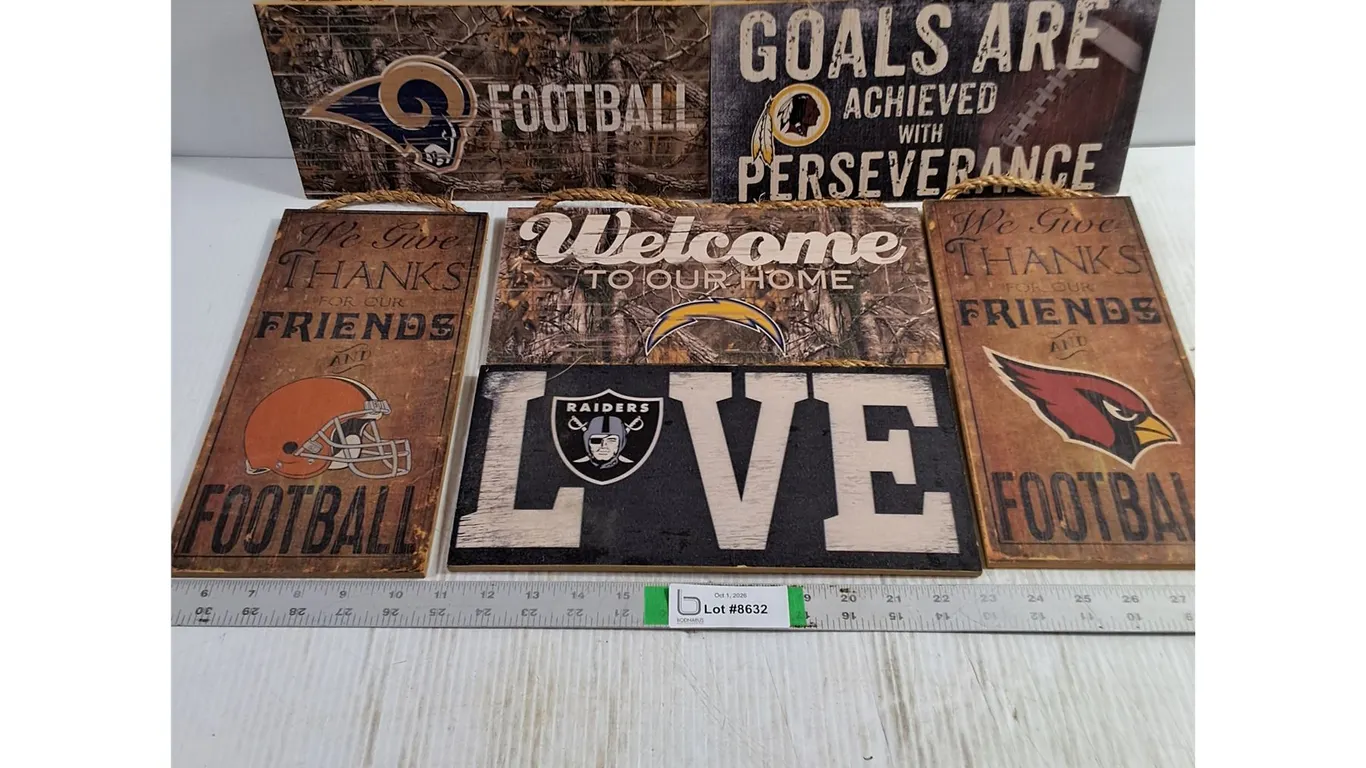 (6) NFL Mancave Signs