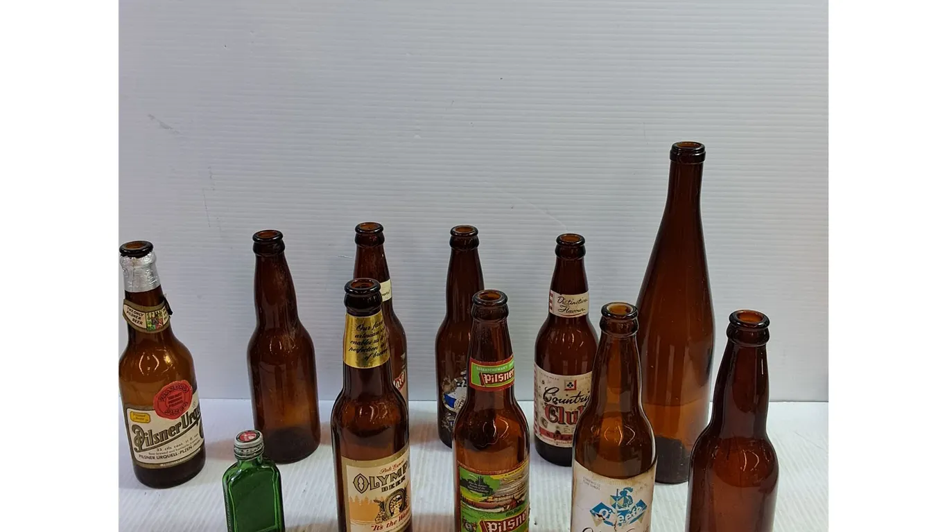 Assorted Glass Beer Bottles