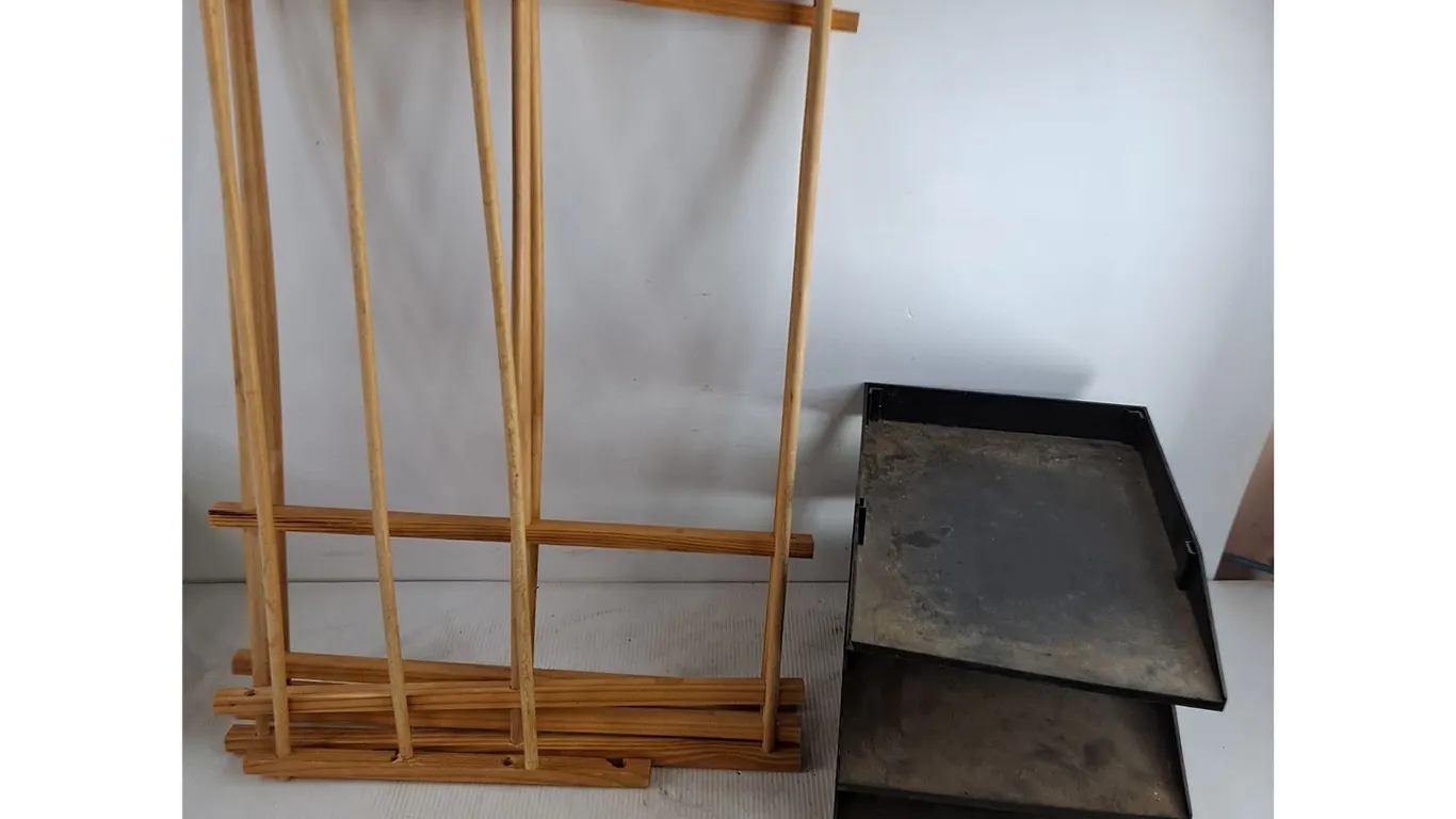 *Wooden Folding Clothes Rack, File Organizer, Pickup Only