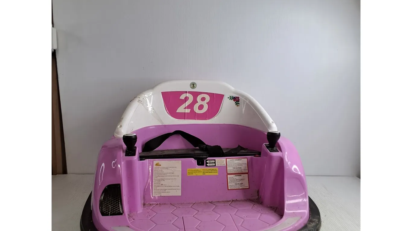 *Pink Qaba 12V Bumper Car for Toddlers 22"x26"x18" ( cannot ship, as is)