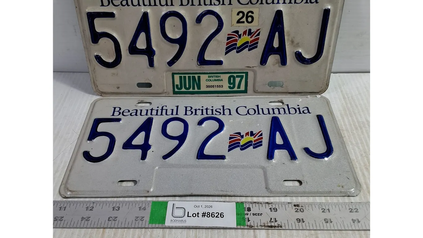 Pair of British Columbia License Plates-1997 Tag