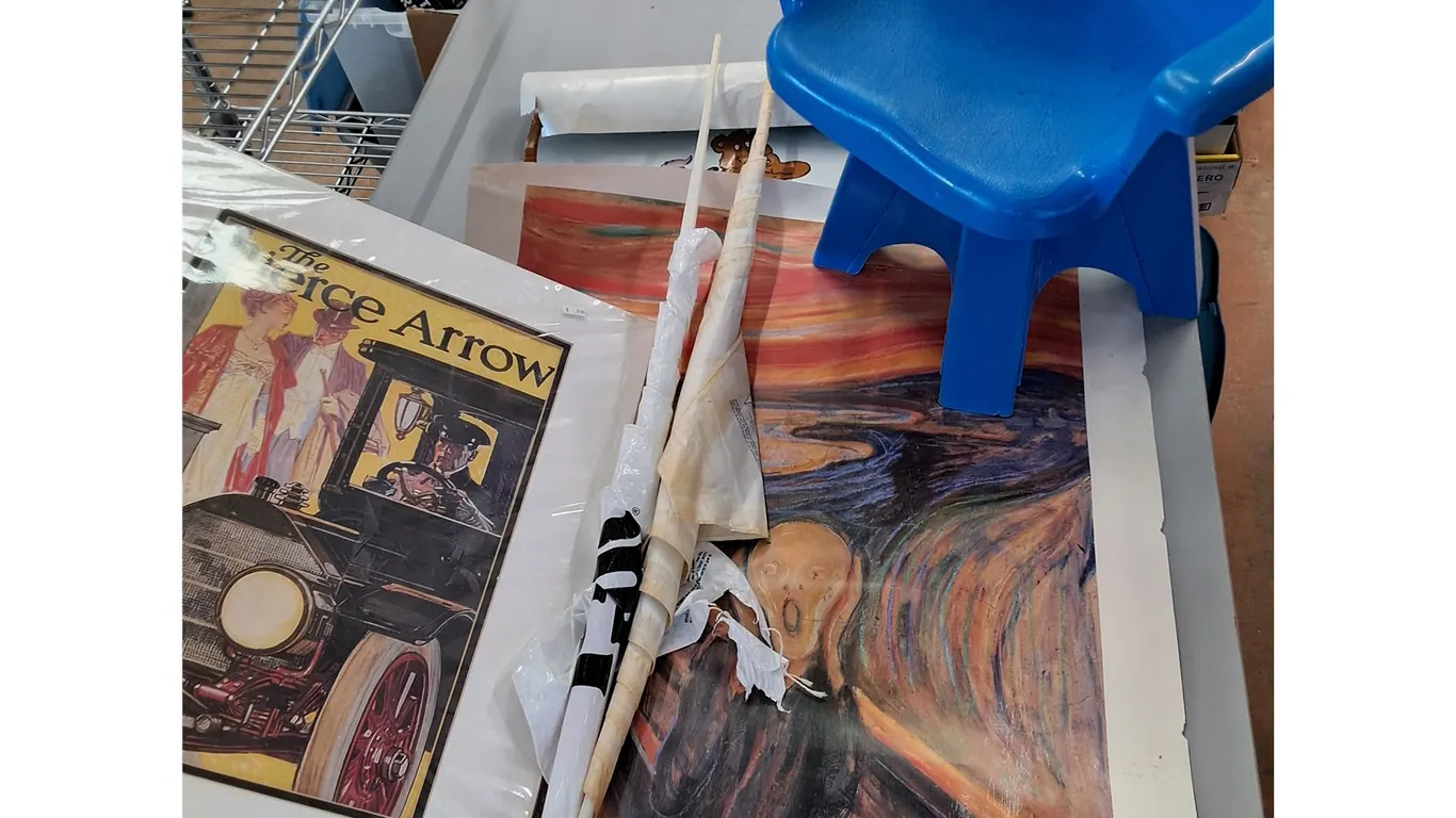 Kids Chair, Framed Art, Posters (2), Kites (2)