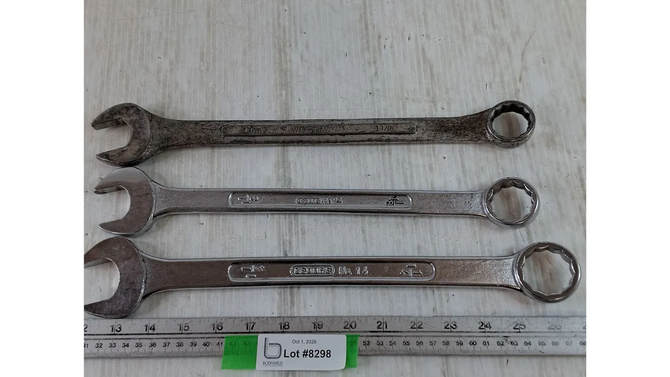 (3) Combination Wrenches, 1 1/8", 1 1/4", 1 1/16"