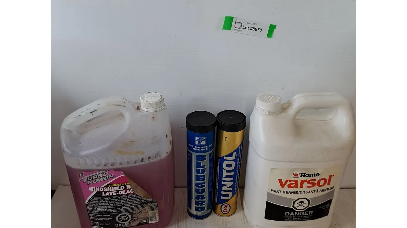 Windshield Washer Fluid, (2) All-Purpose Grease, Varsol Paint Thinner, Pickup Only