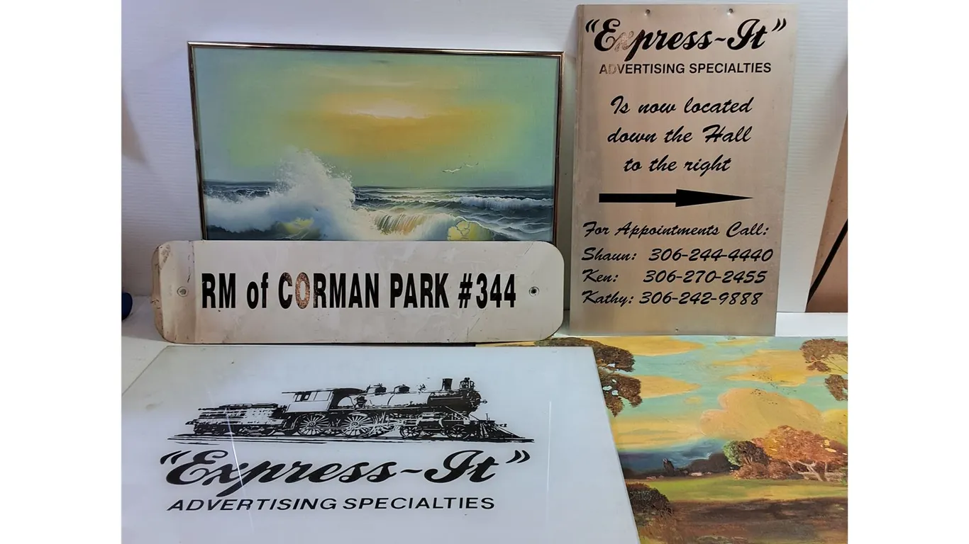 Assorted Advertisement Signs, Paintings