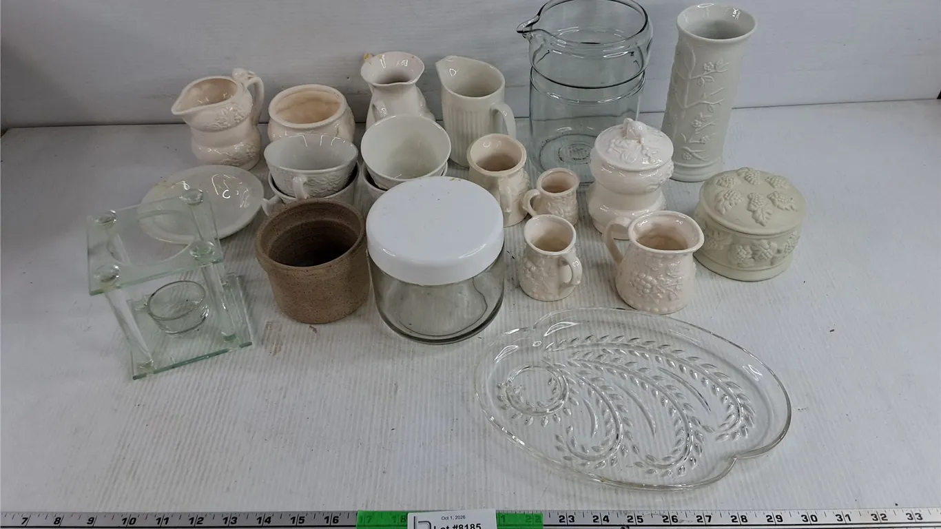 Ceramic Cream & Sugar Set, Tea Light Holder, Ceramic Vase, Tea Cups, Misc