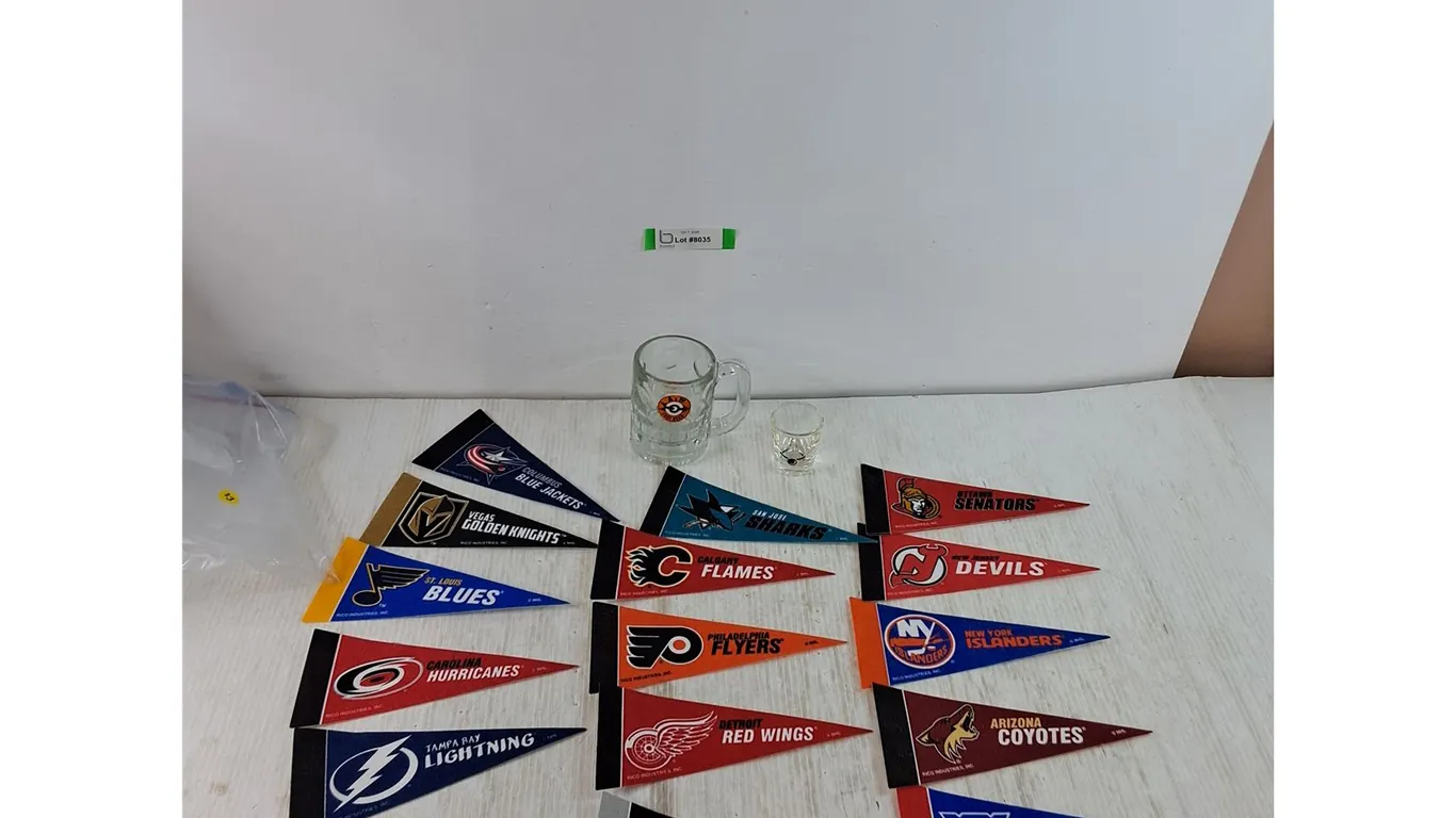 A&W Root Beer Mug, Bowling Shotglass, Assorted NHL Hockey Team Flags