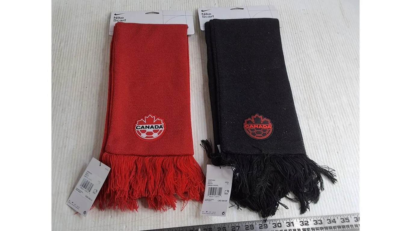 (2) New Nike "Canada Soccer" Scarves