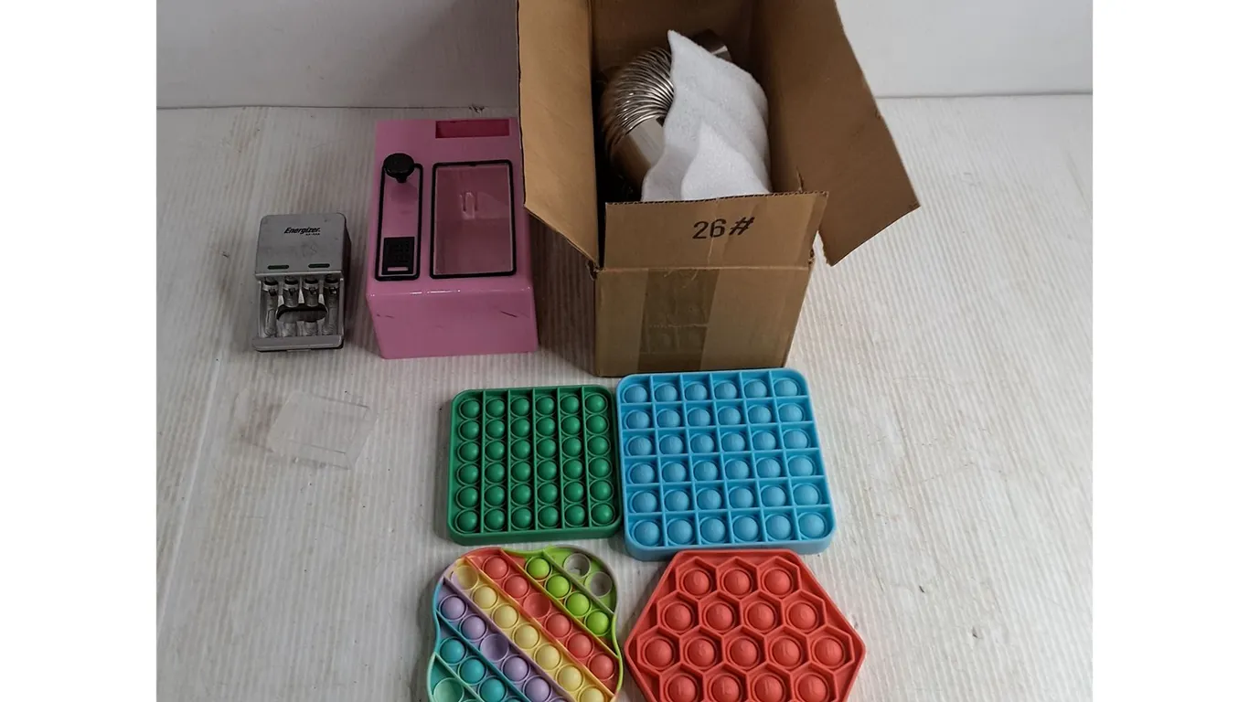 Fidget Pop-Its, New Tin Piping, Battery Charger, Misc.