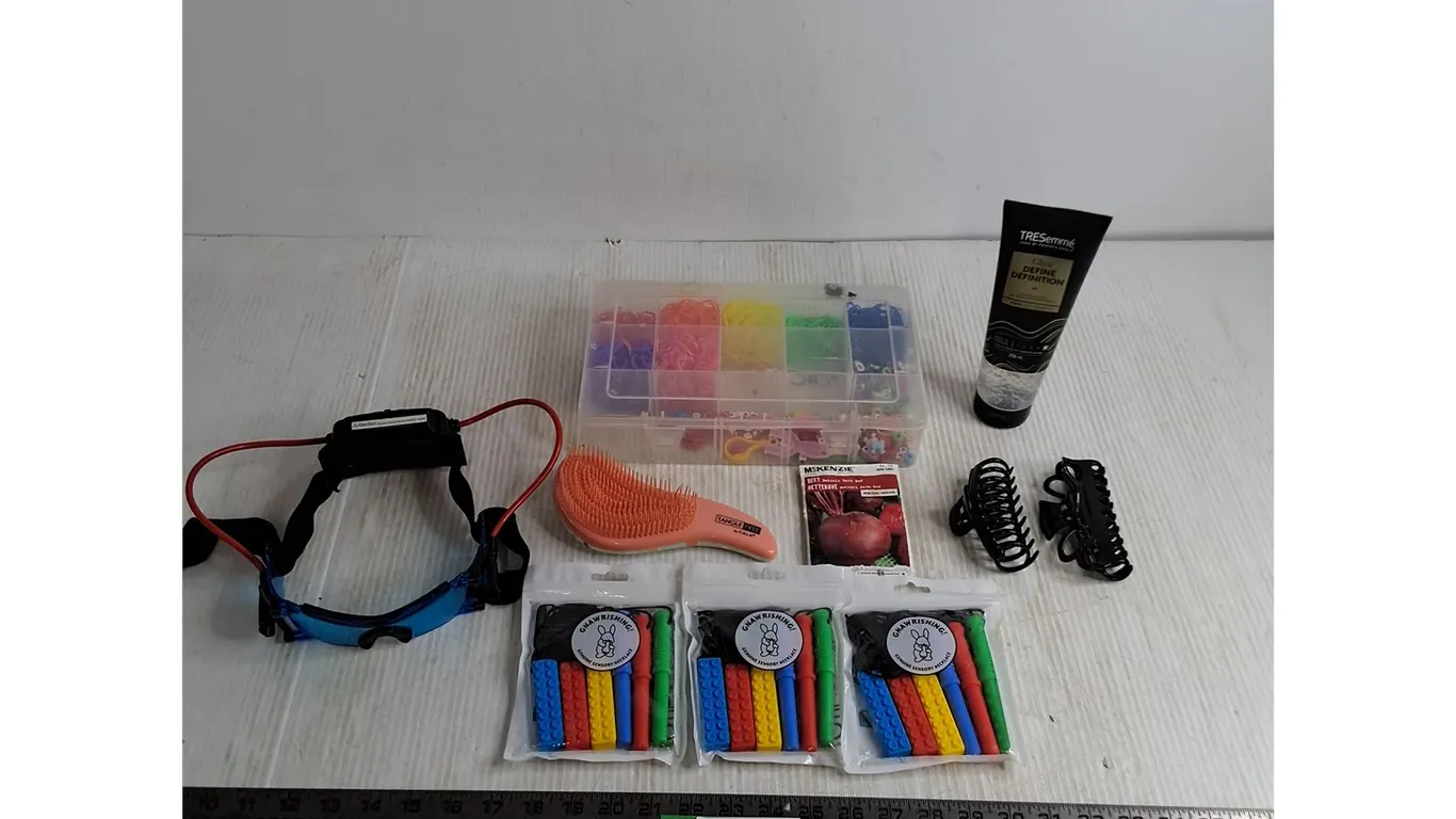 Sealed Sensory Necklaces, Sci-Fi Goggles, Crafting Kit, Hair Brush, Misc.