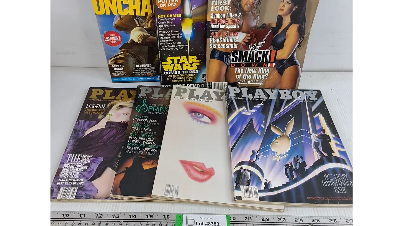 (4) Playboy Magazines from 1988,(3) Playstation Magazines