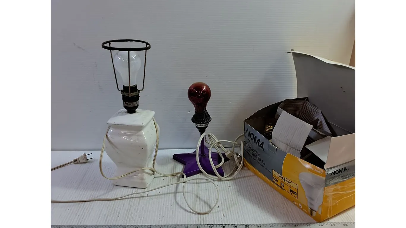 Lamps (Tested), Noma Lightbulbs (4)