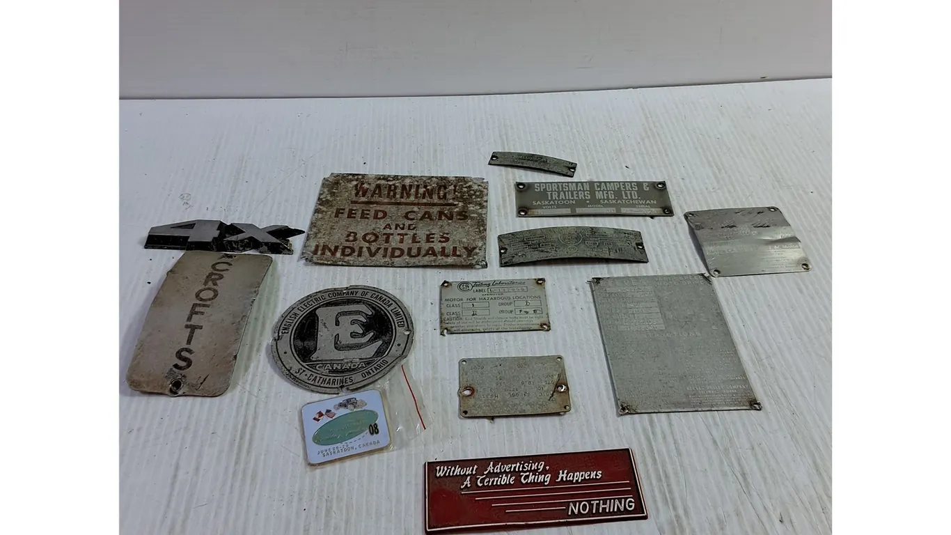 Vintage Equipment/Advertising Plates