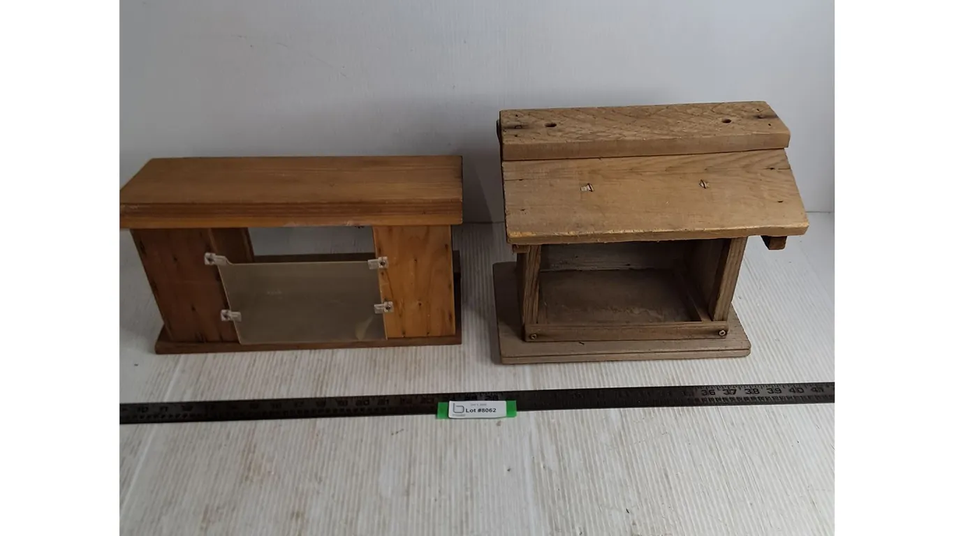 (2) Wooden Bird Feeders