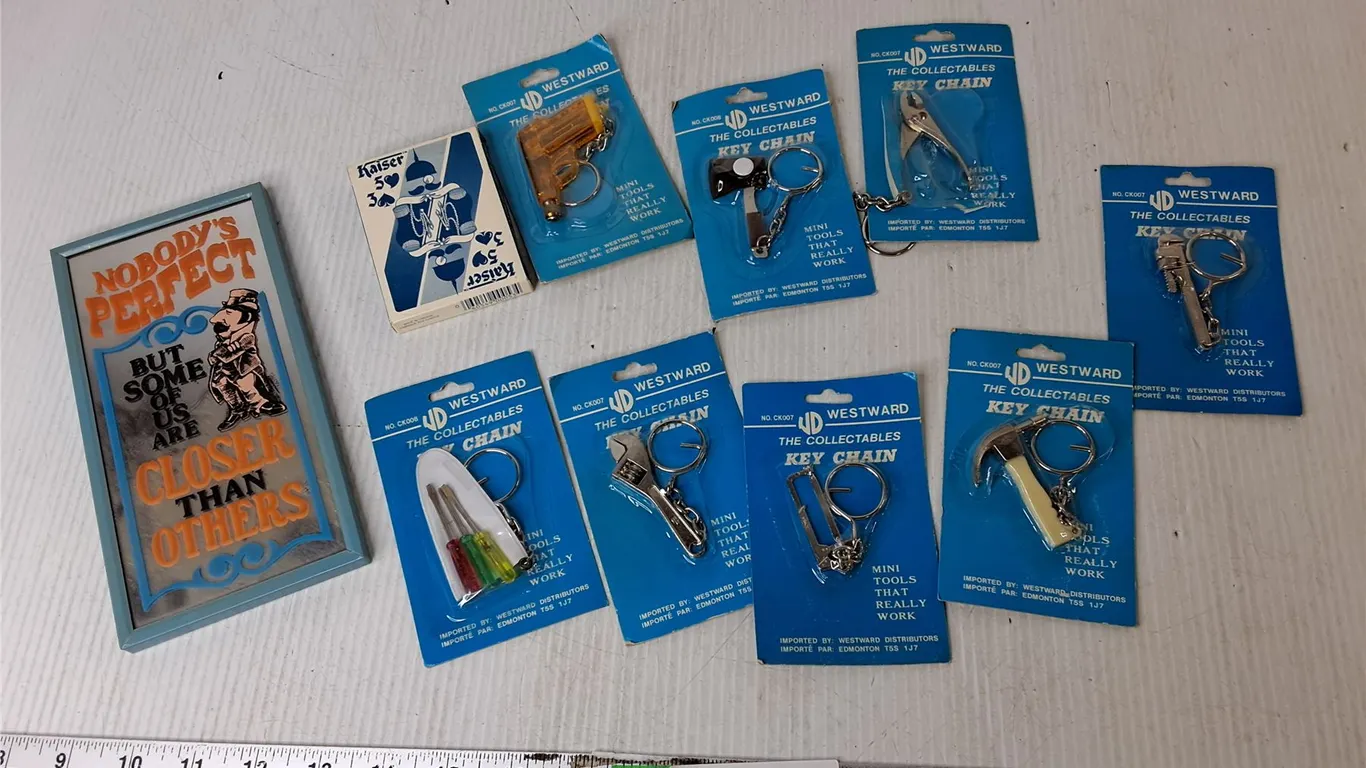 Tool Keychains, Kaiser Cards, Novelty Mirror 8" x 4"