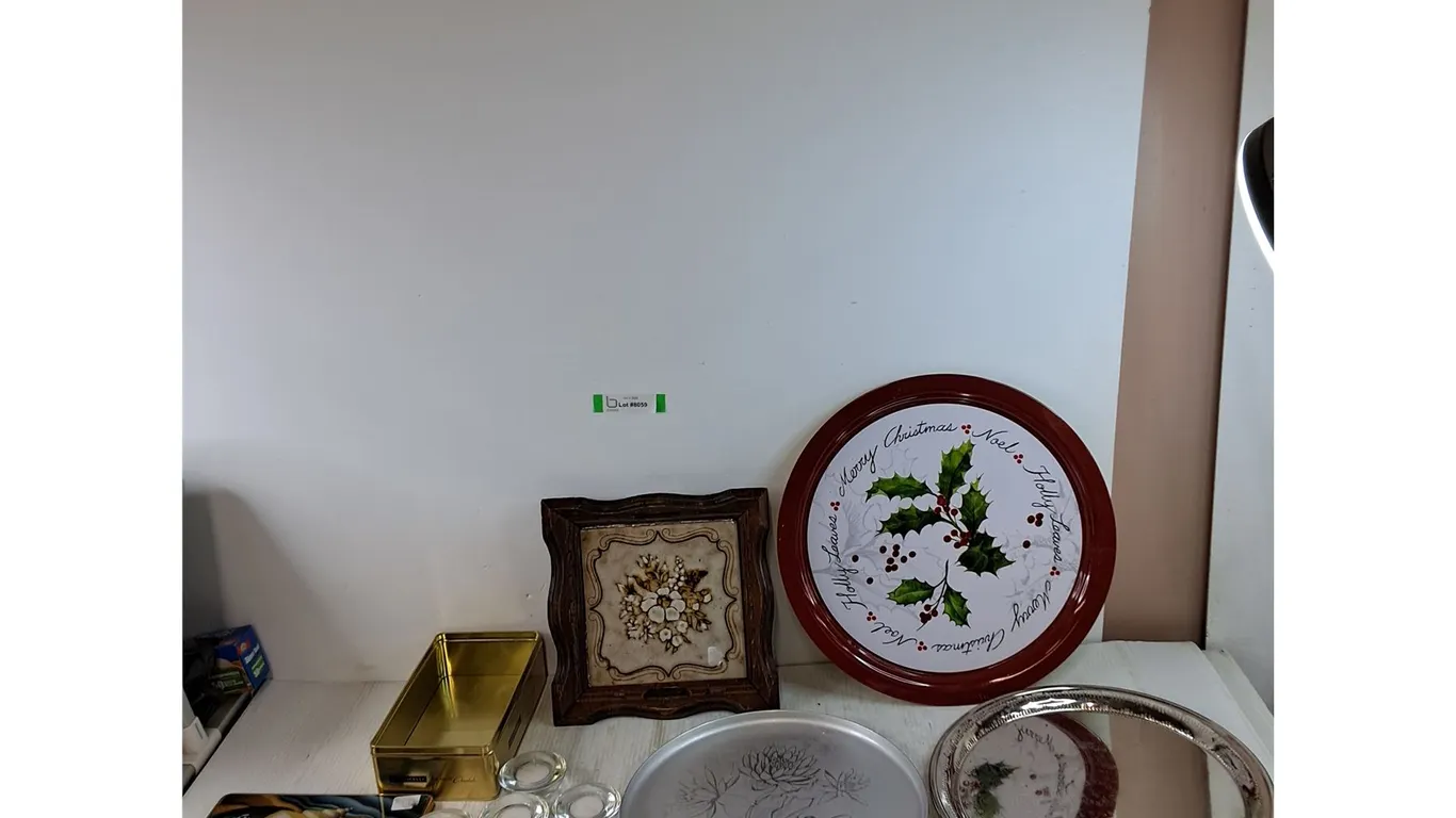 (10) Candles, Botticelli Box, (3) Metal Chairs