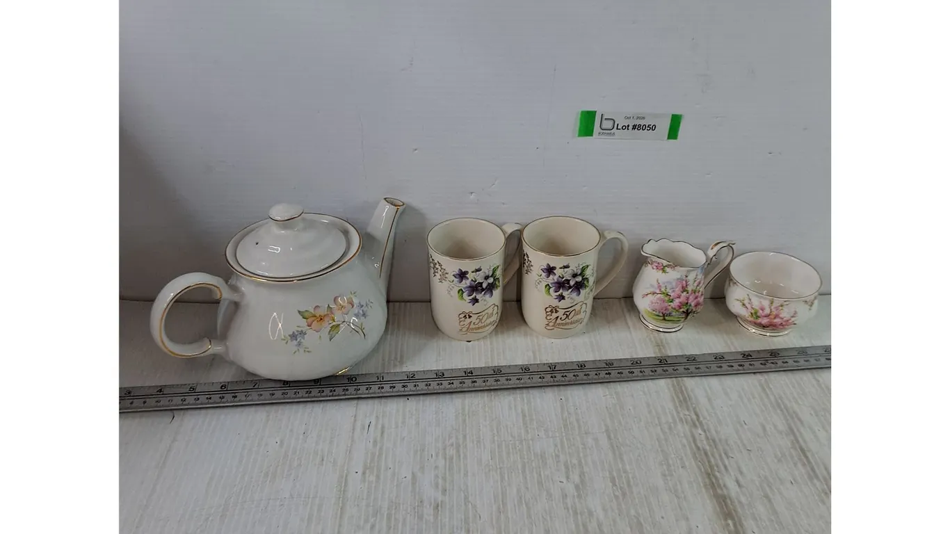 Ceramic Tea Set, (1) Royal Oak Teapot, (2) Royal Albert, (2) K. Annsley