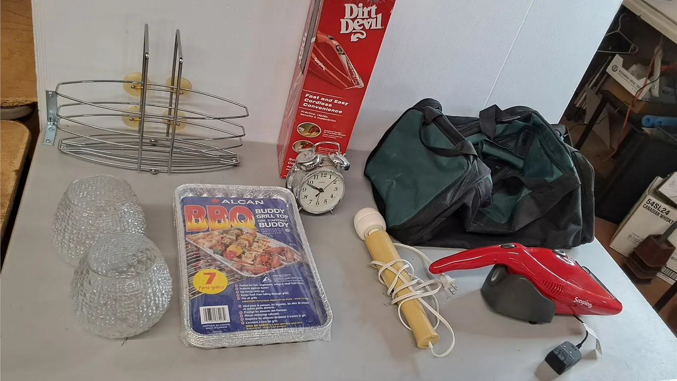 Dirt Devil Handheld Vac- As Is, Massager- Powers On, Shower Caddy, Misc. Can't Ship