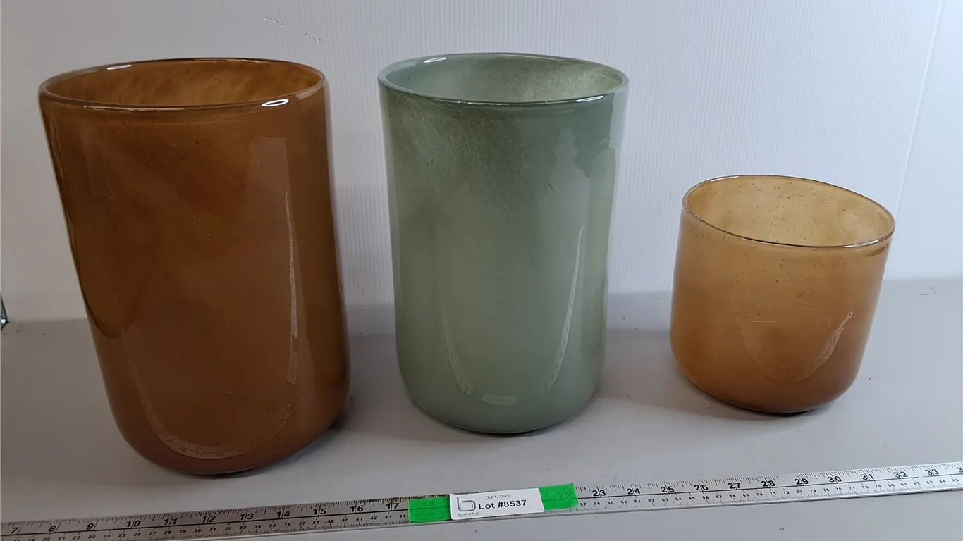 (3) Glass Planter/Vases up to 11"