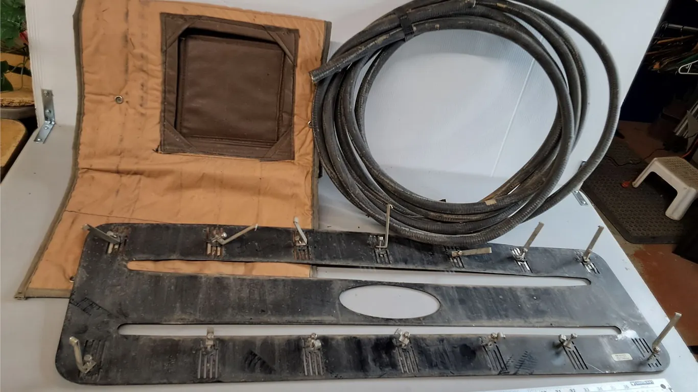 Canvas Tool Roll, Organizing Board 38.5" x 11.5" & Industrial Hose- Unknown Length, Can't Ship
