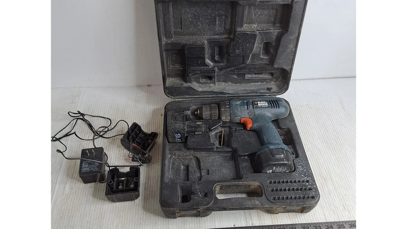 Black & Decker Cordless Drill Kit - Charger Needs Repair - Untested, As is
