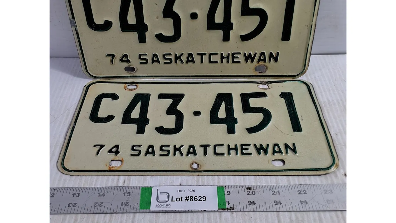 Pair of 1974 Saskatchewan License Plates