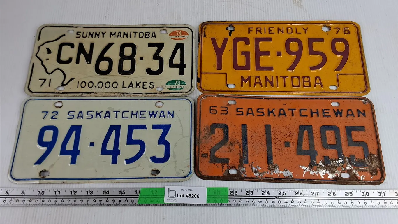 Vintage Saskatchewan & Manitoba Licence Plates