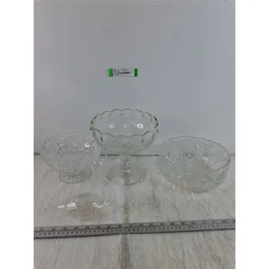 (2) Glass Footed Bowls, (1) Glass Bowl, (1) Small Glass Swan