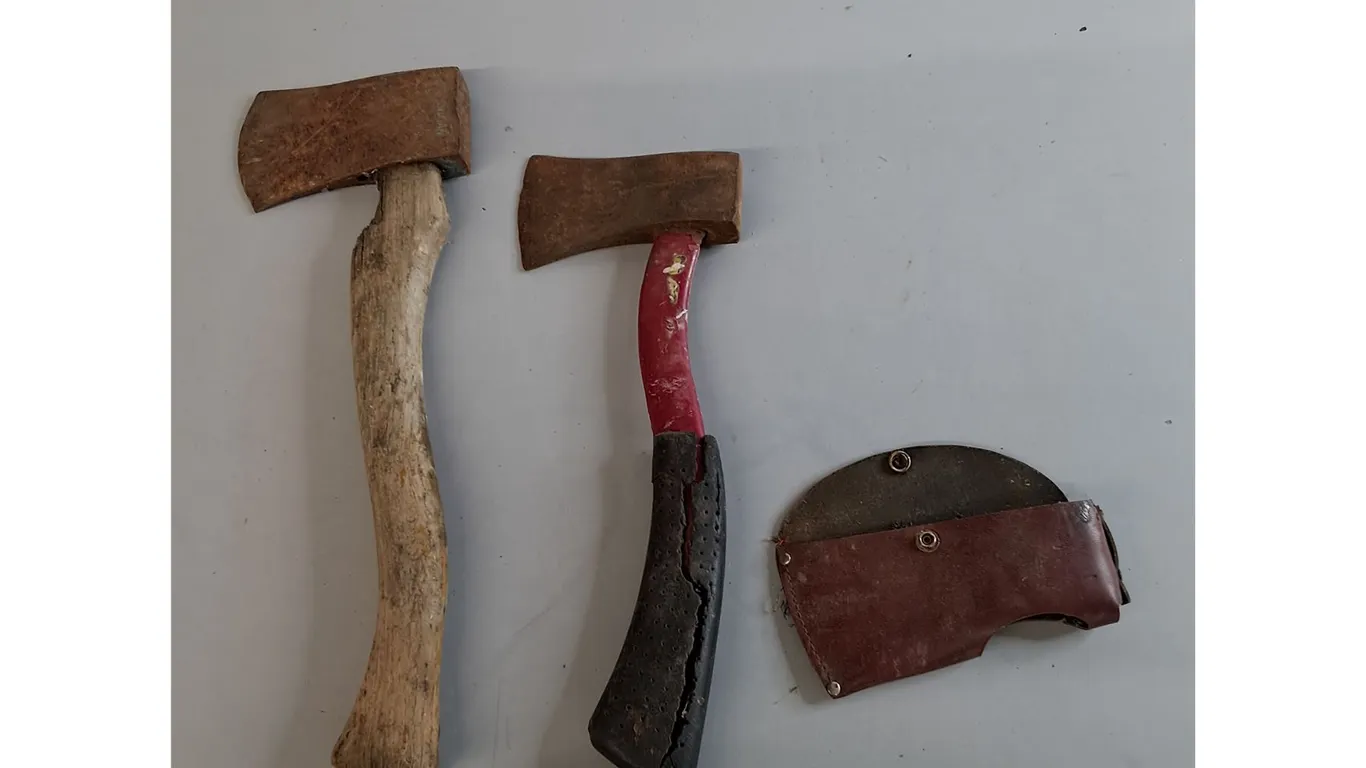 (2) Hatchets & Sheath up to 15"- As Is