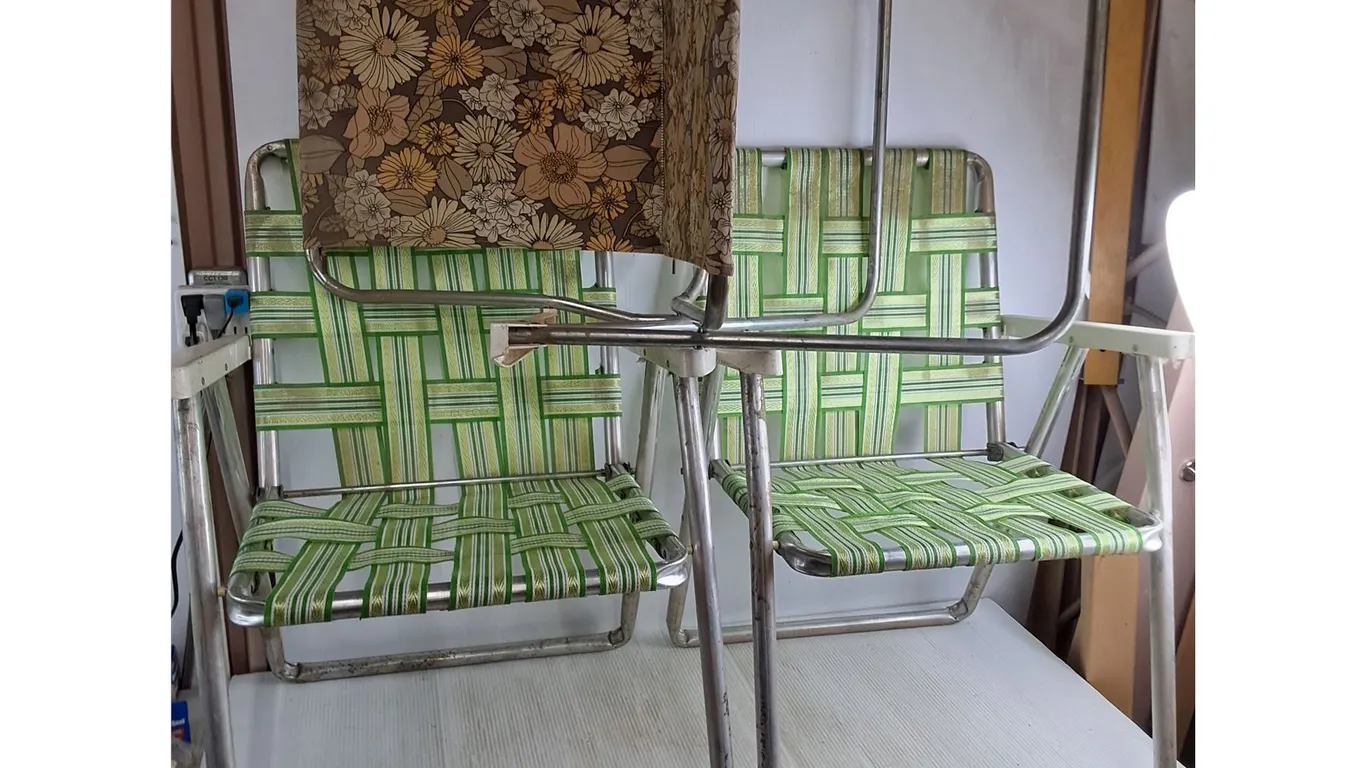 * (3) Lawn Chairs - 1 Needs Repair - Cannot Ship