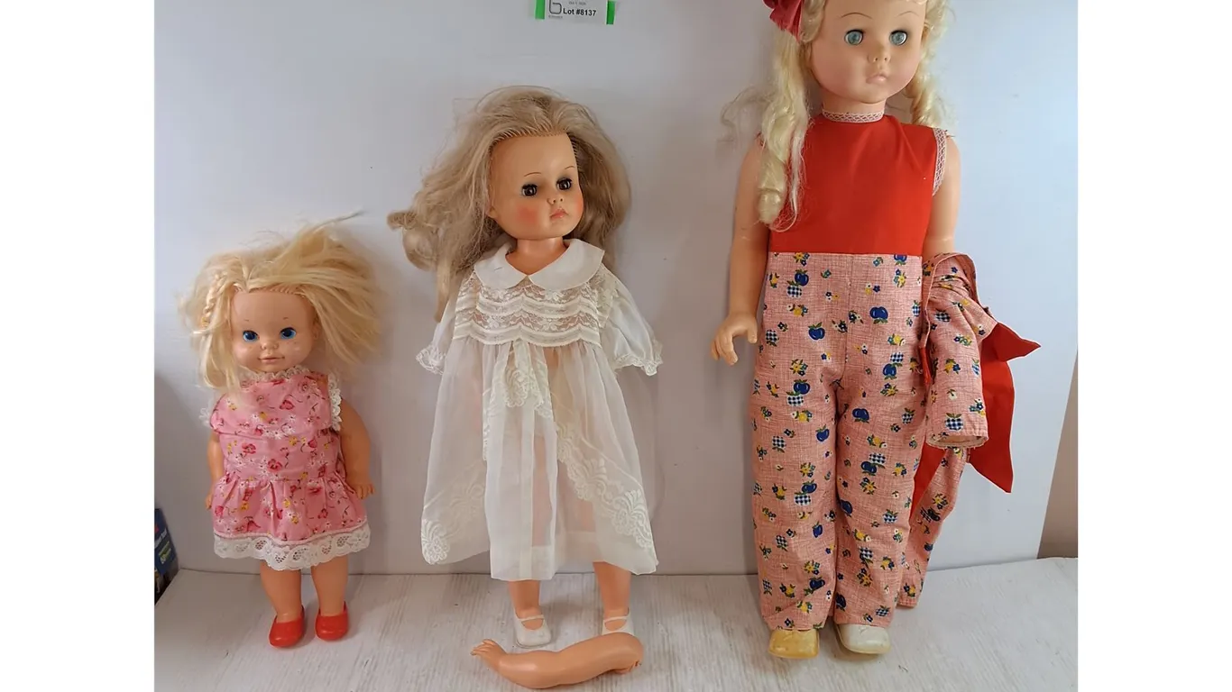 (3) Plastic Doll Toys for Kids As-Is