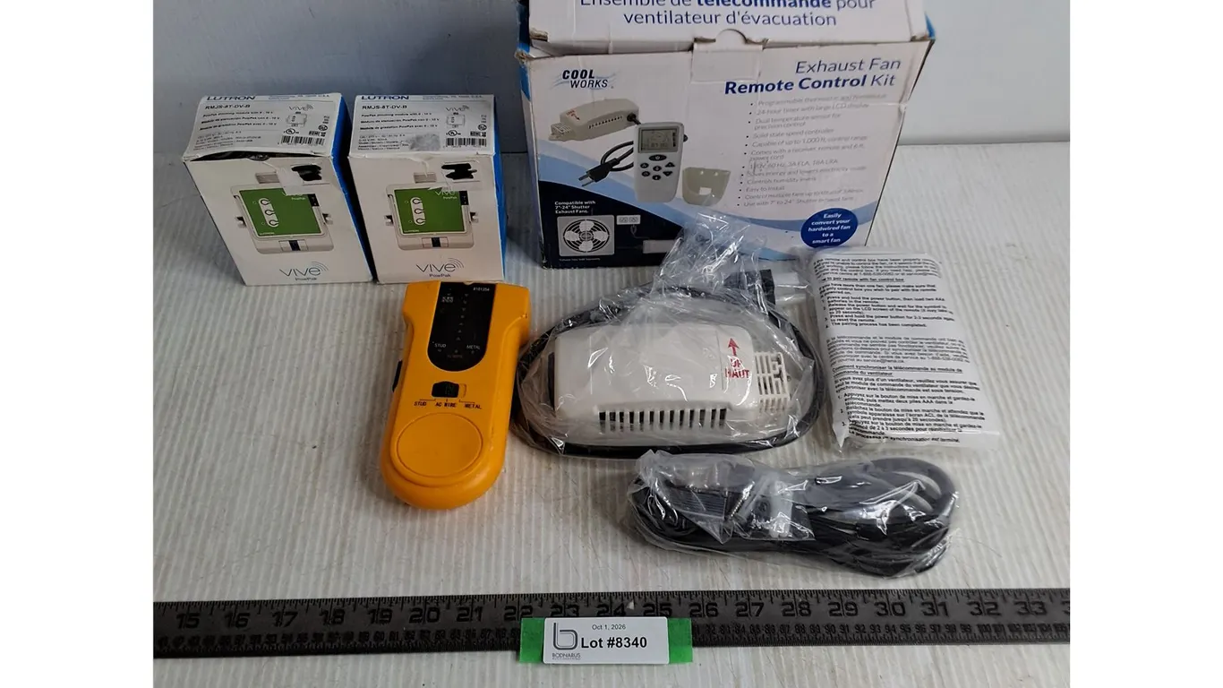Unused RC Exhaust Fan, Lutron Dimming Modules, Stud Finder